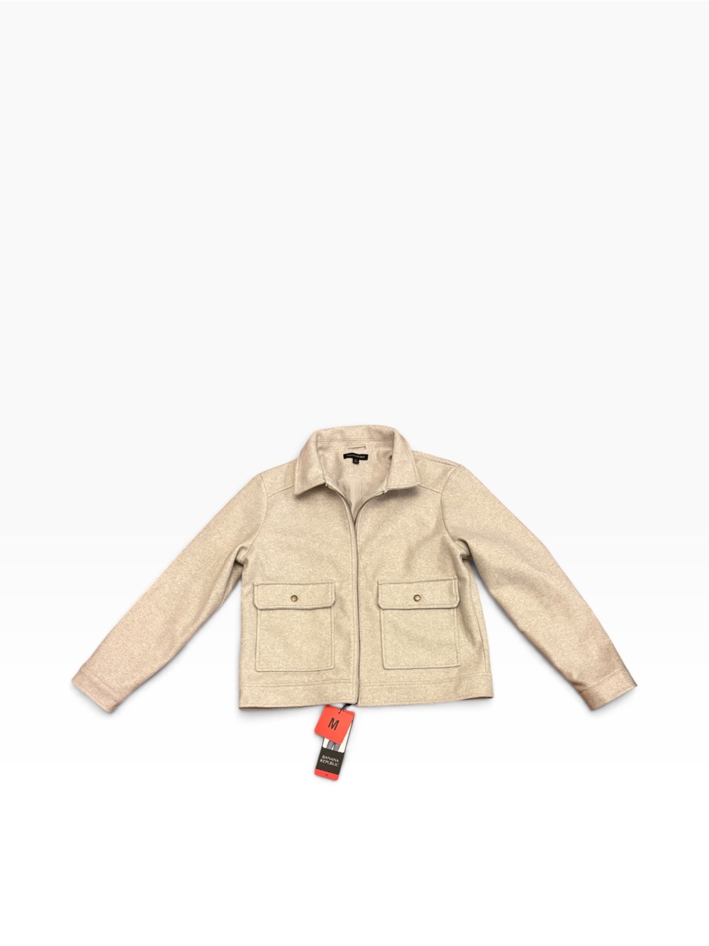 Banana Republic Cream Zip-Front Blazer Jacket